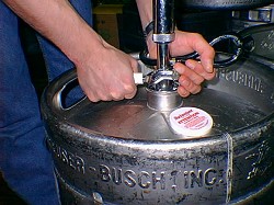 Pressing the tap lever