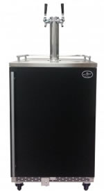 Beer Meister Dual Tap Black Homebrew Kegerator - Premium Series