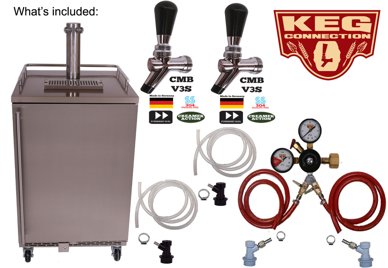 Tapdraft Homebrew BuildIn Stainless Steel 2 Tap Kegerator